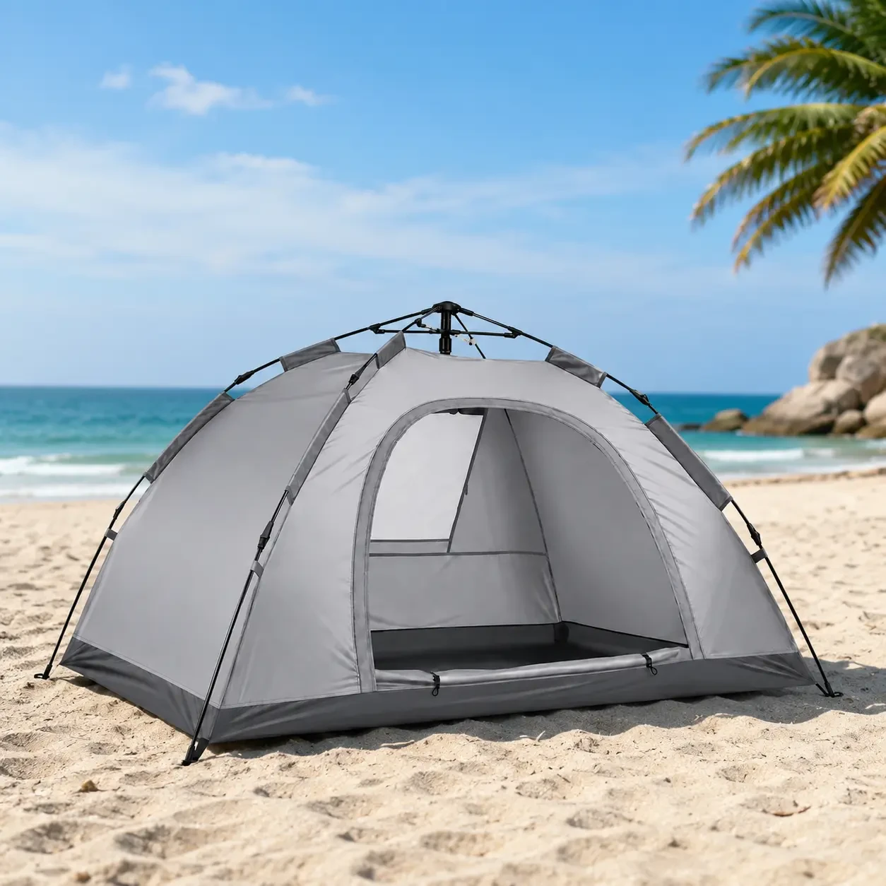 Tente Familiale 6 Places pour Camping & Plage – Multi-Couleurs