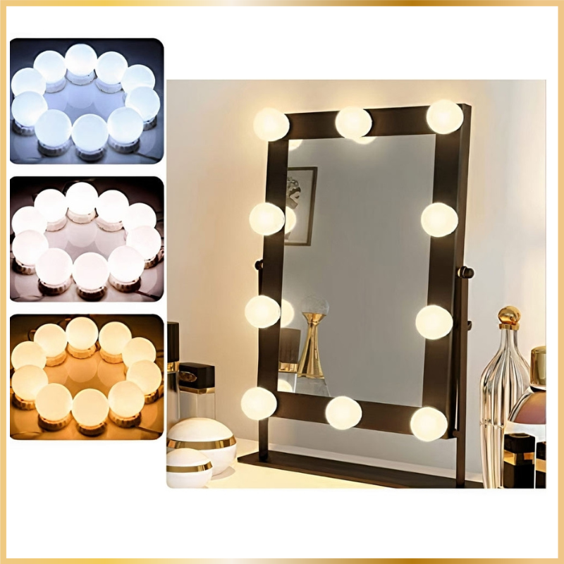 Vanity Mirror Lights – Kit LED 10 Ampoules pour Miroir