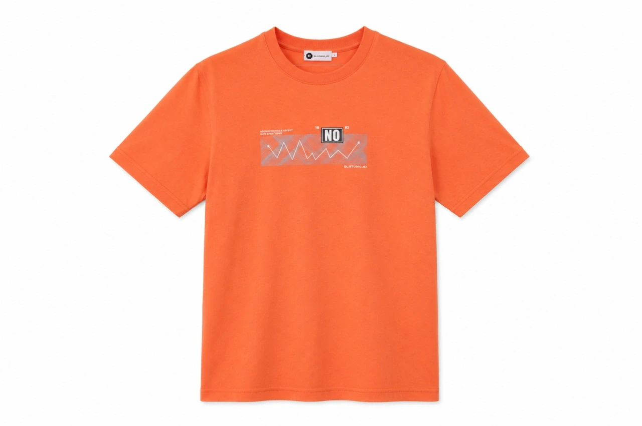 T-shirt Orange « NO » – Style Streetwear Graphique