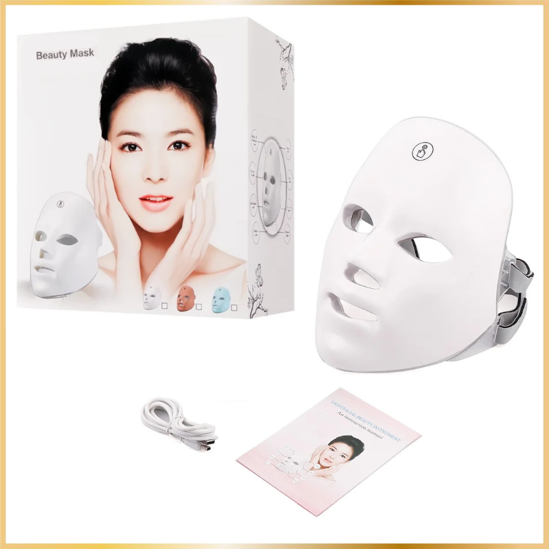 Masque LED Visage 7 Couleurs – Photothérapie USB Rechargeable