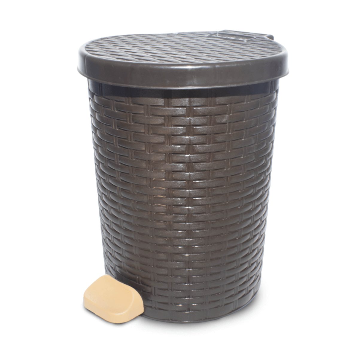 Poubelle à pédale En plastique marron 6 Litres