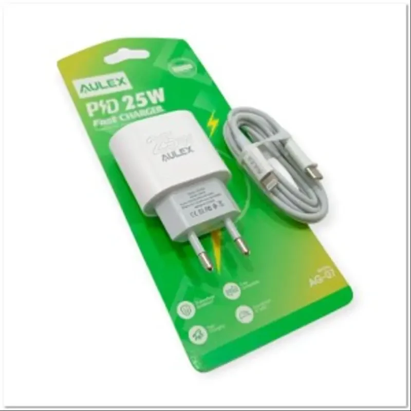 AULEX Chargeur Lightning Type C pour iPhone 25W Rapide Avec Câble USB C
