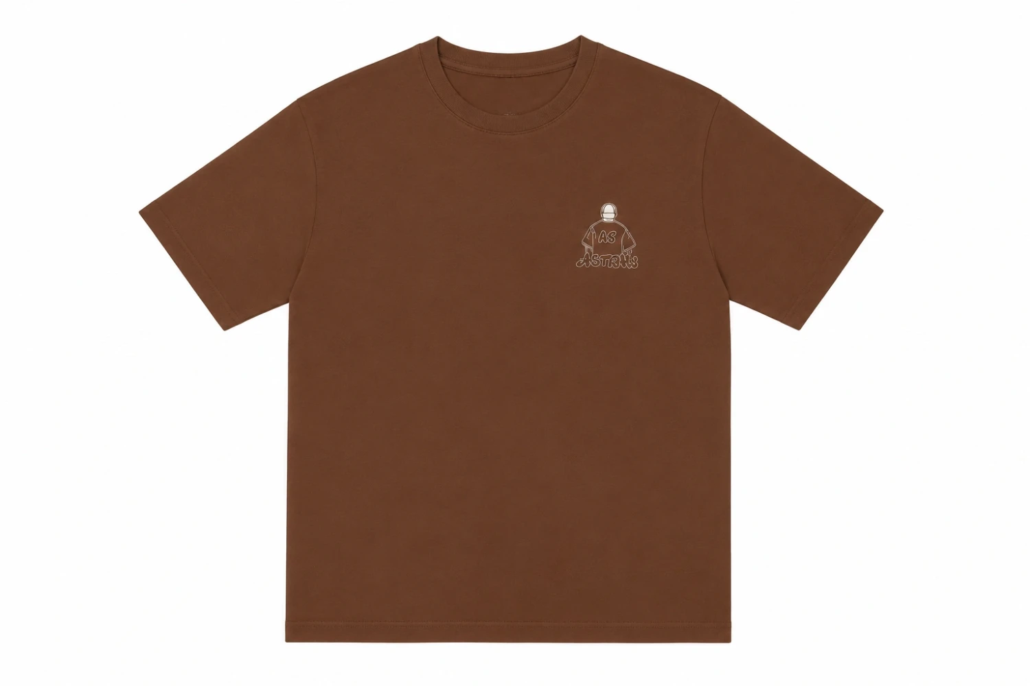 T-shirt Marron Brun « AS ASTRMS » – Style Streetwear Minimaliste