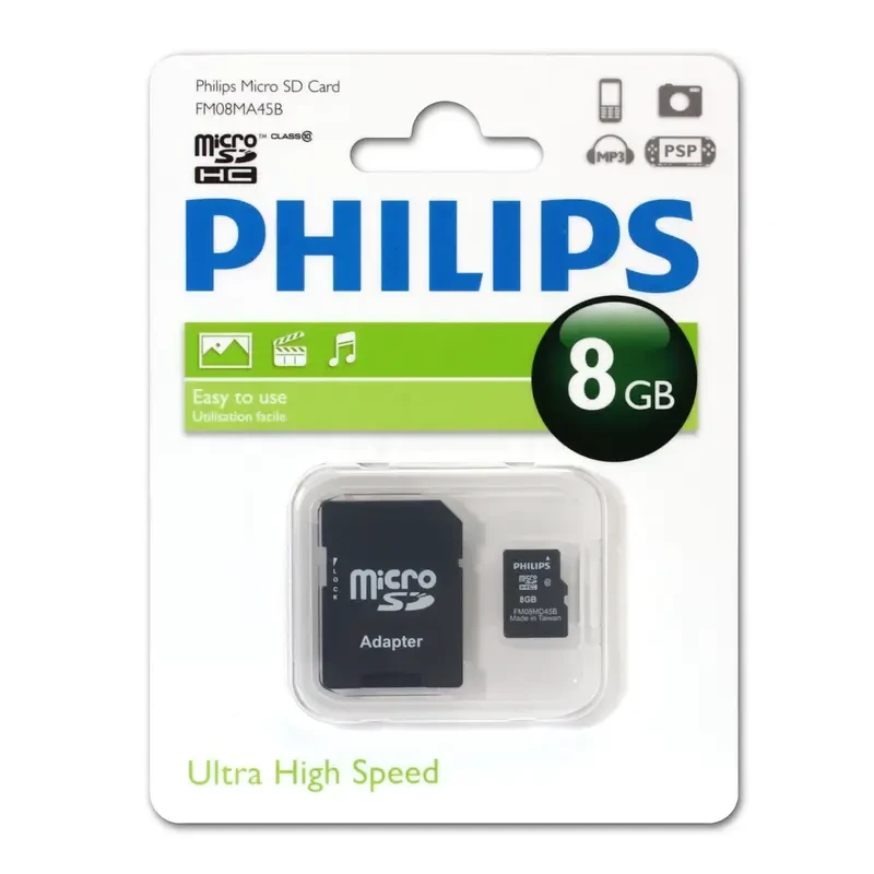 Carte mémoire MicroSD Philips 8 Go
