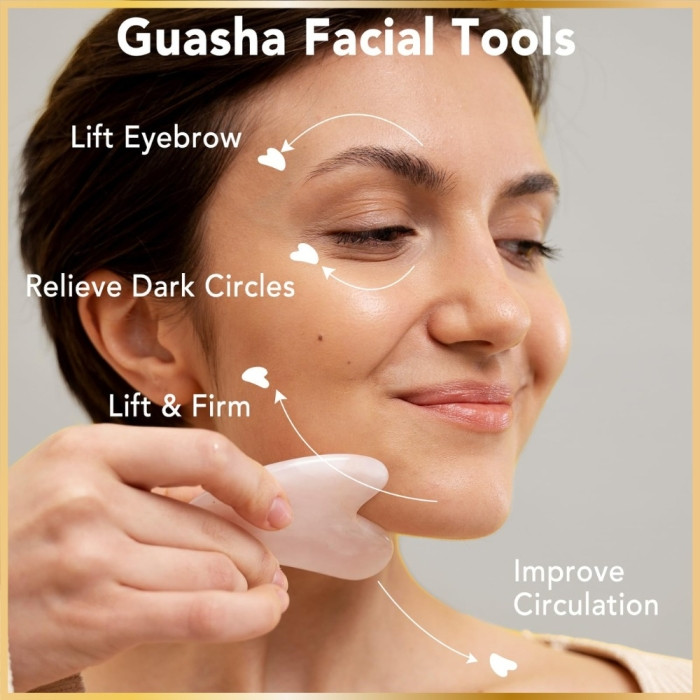 Rouleau de Massage Visage Lifting Genuine Rose Quartz
