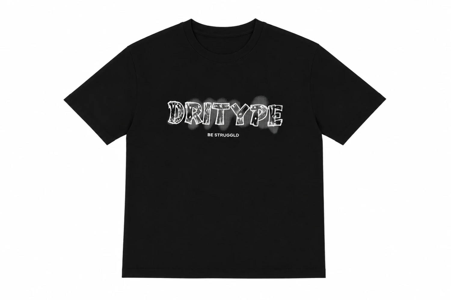 T-shirt Noir « DRITYPE » – Style Streetwear Typographique