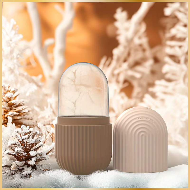 Rouleau de Glace Visage en Silicone – Massage Cryothérapie - Marron