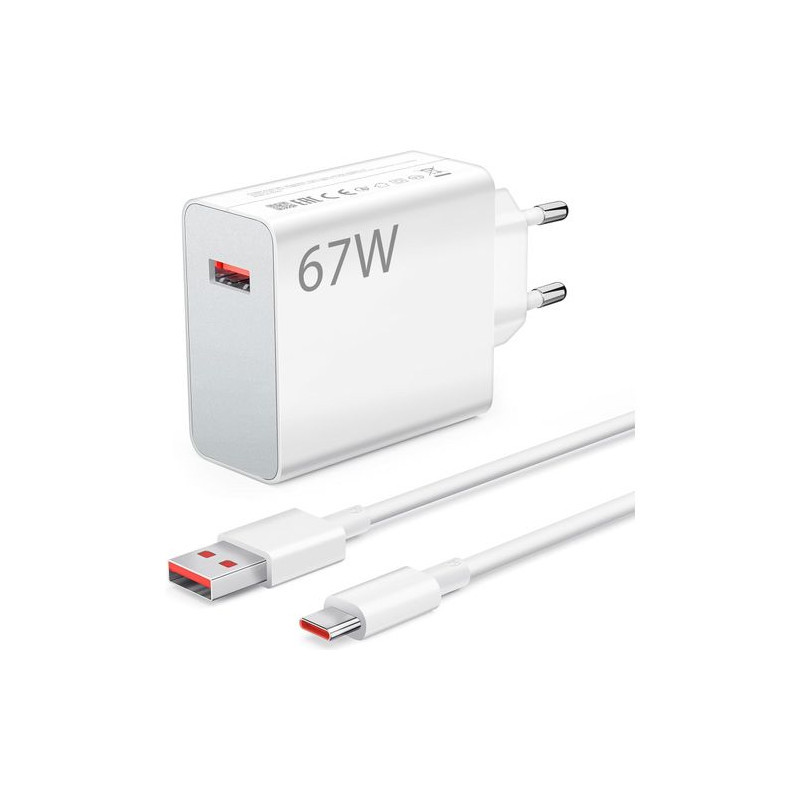 Chargeur Rapide Turbo 67W Type-C avec Câble USB-C (1m)