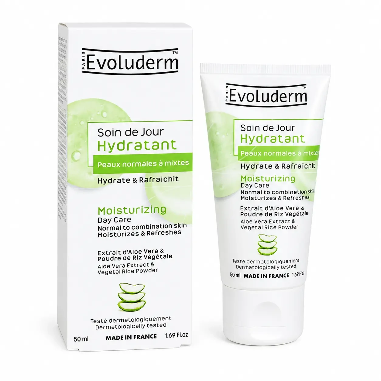 Crème de Jour Hydratante Evoluderm Aloe Vera 50ml