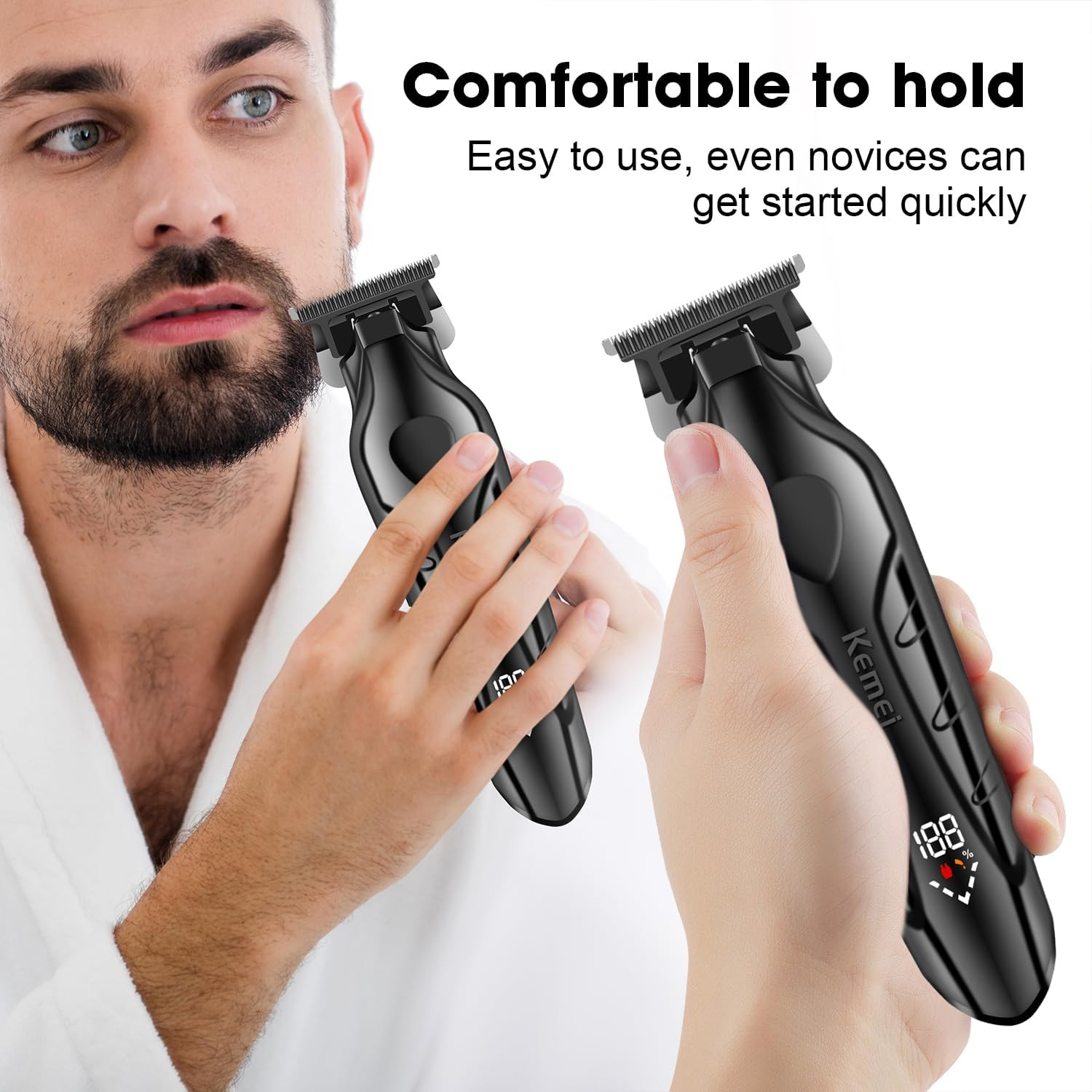 Kemei Tondeuse à Cheveux et Barbe Professionnelle Ecran – KM2269