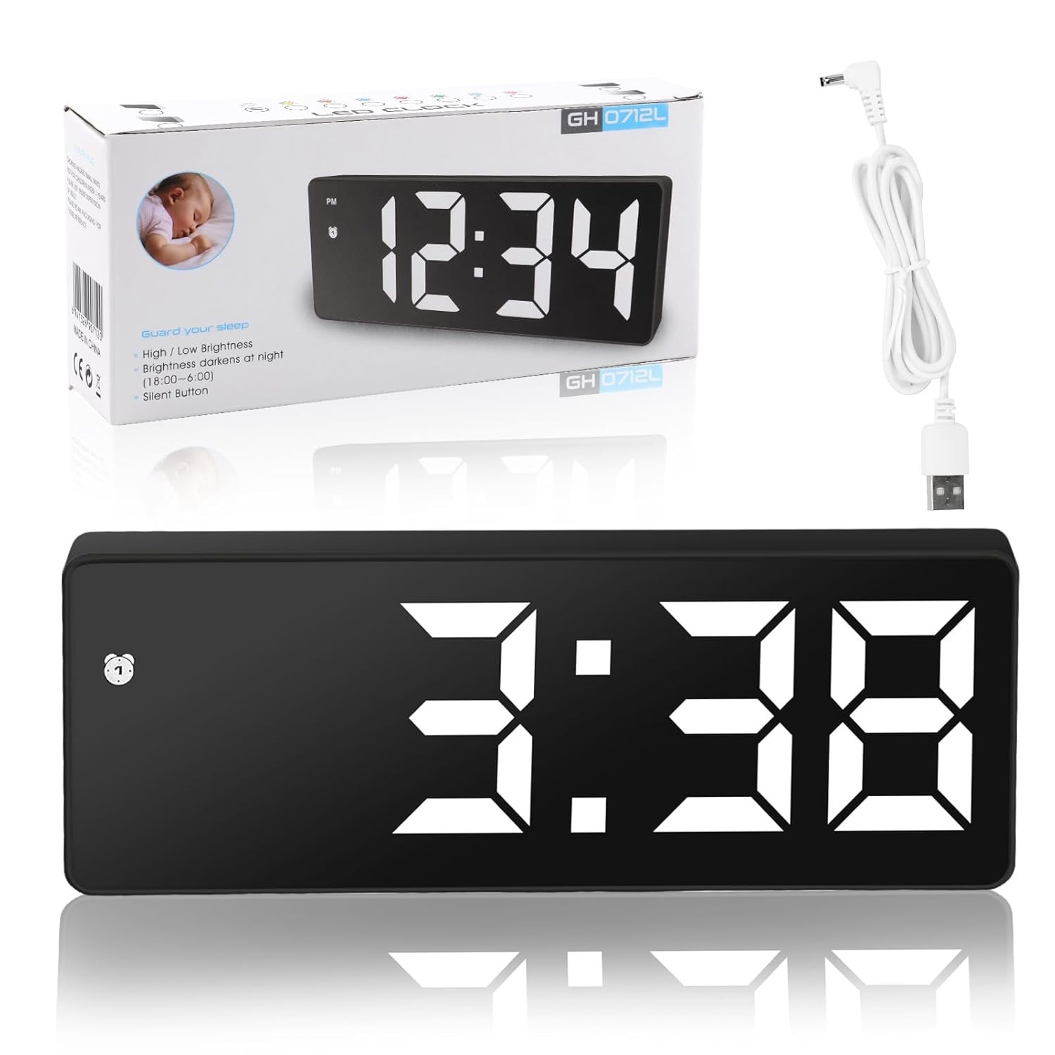 Horloge Numérique & Réveil LED de Bureau
