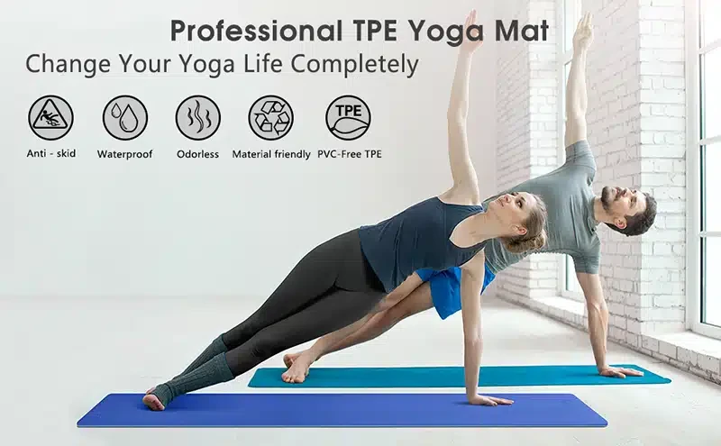 Tapis de Yoga TPE, exercice de sport Double couche pour débutant, gymnastique à domicile, Fitness, gymnastique, Pilates