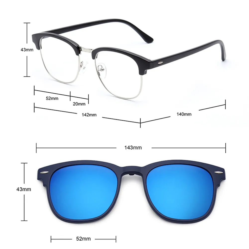 Lunettes Optique -Soleil – Polariser – Monture + 3 Appliques-2218A