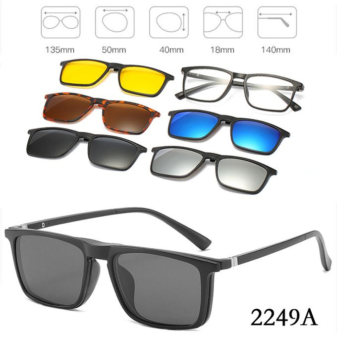 Lunettes Unisexe 6 En 1 Monture Polarisées – 2249A