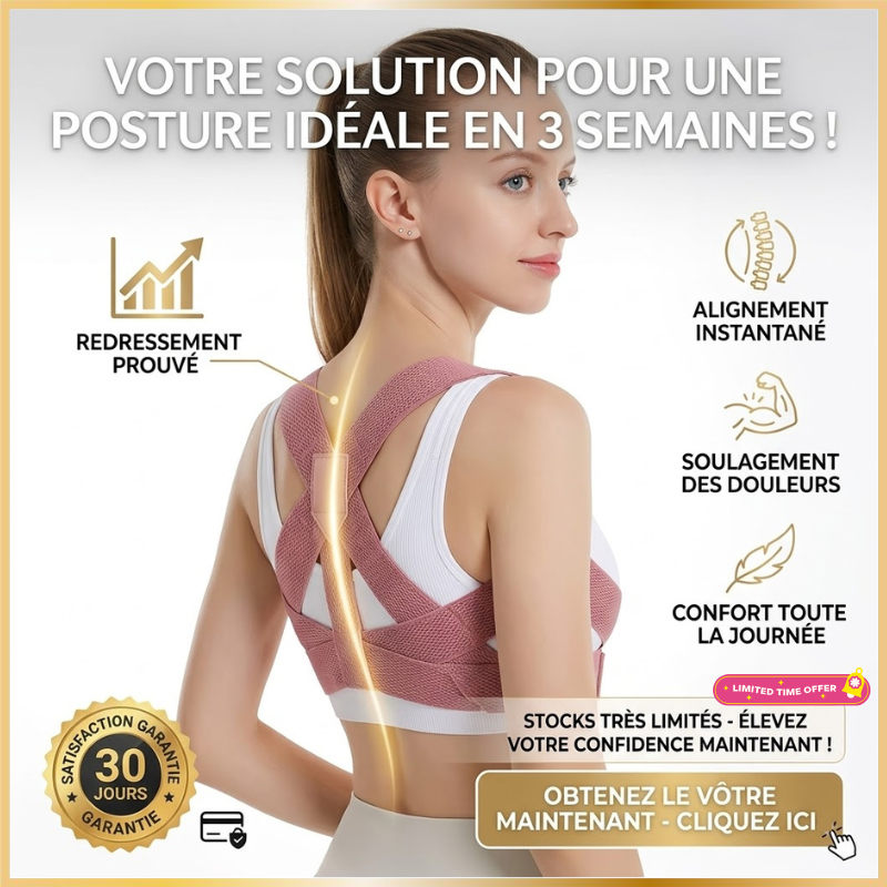 Correcteur de Posture Dos & Épaules Ajustable - Taille L