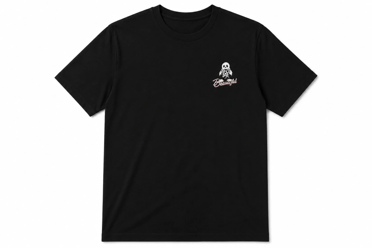 T-shirt Noir « BEAUTIFUL » – Style Streetwear Minimaliste
