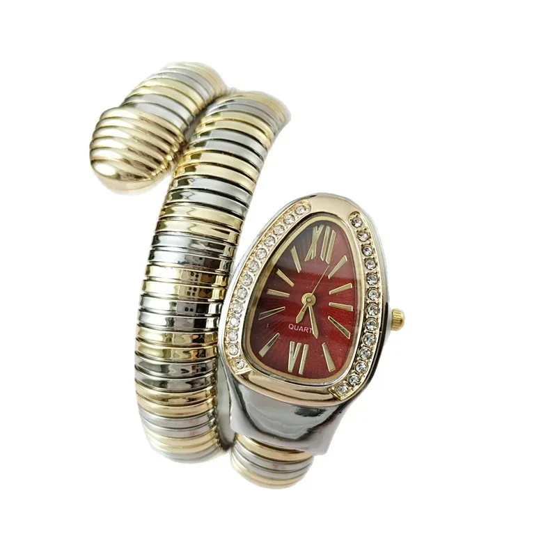 Montre Bracelet Femme Tête de Serpent en Alliage