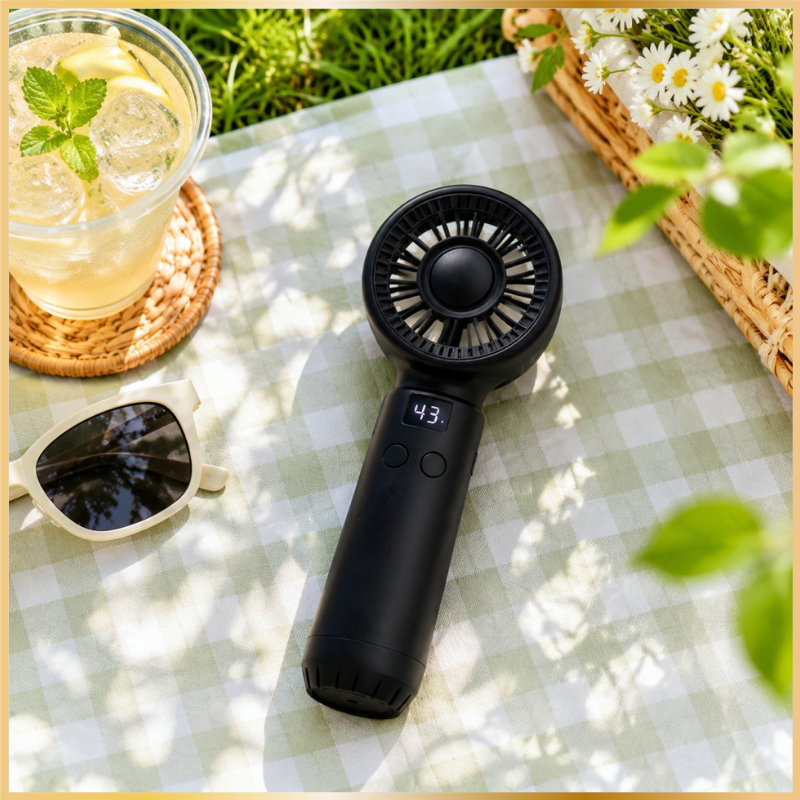 Mini Ventilateur 3000mAh avec Écran LED – 120 Vitesses - Noir