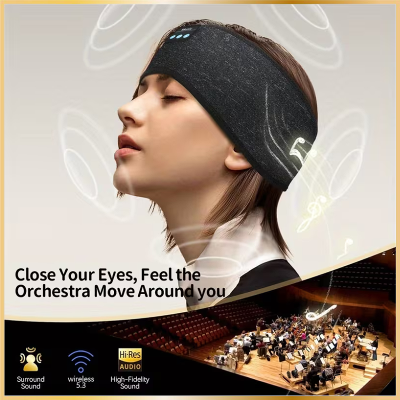 Casque de Sommeil Bluetooth 5.3 – Masque avec Écouteurs