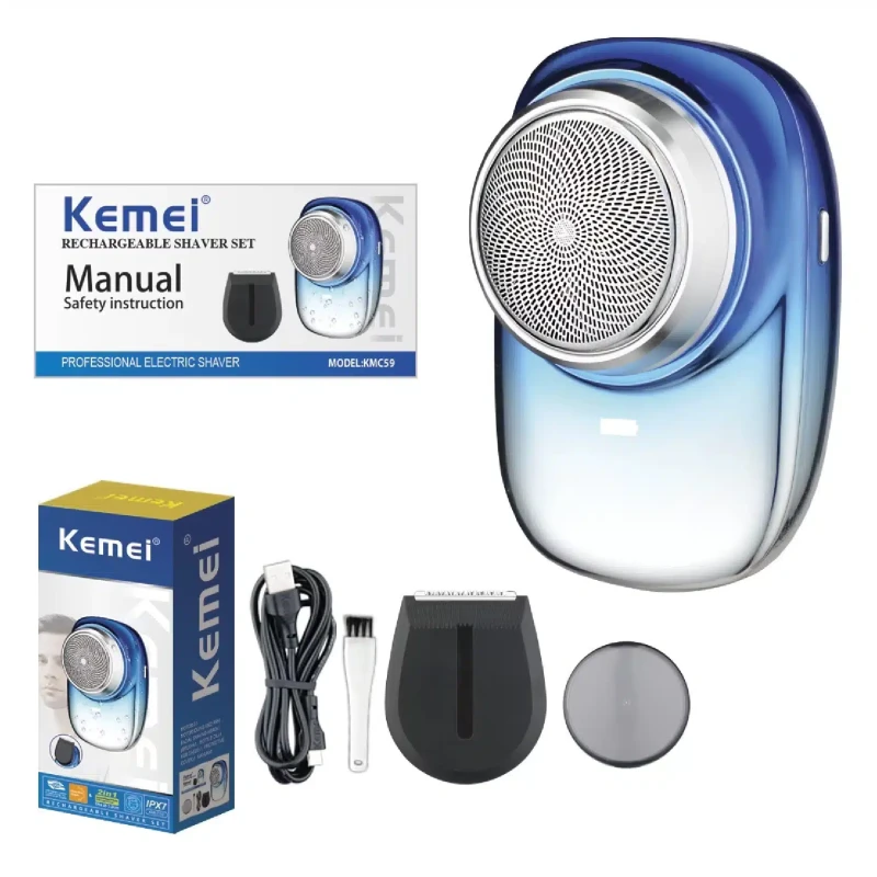Rasoir électrique rechargeable USB 2 en 1 Kemei KM-C59