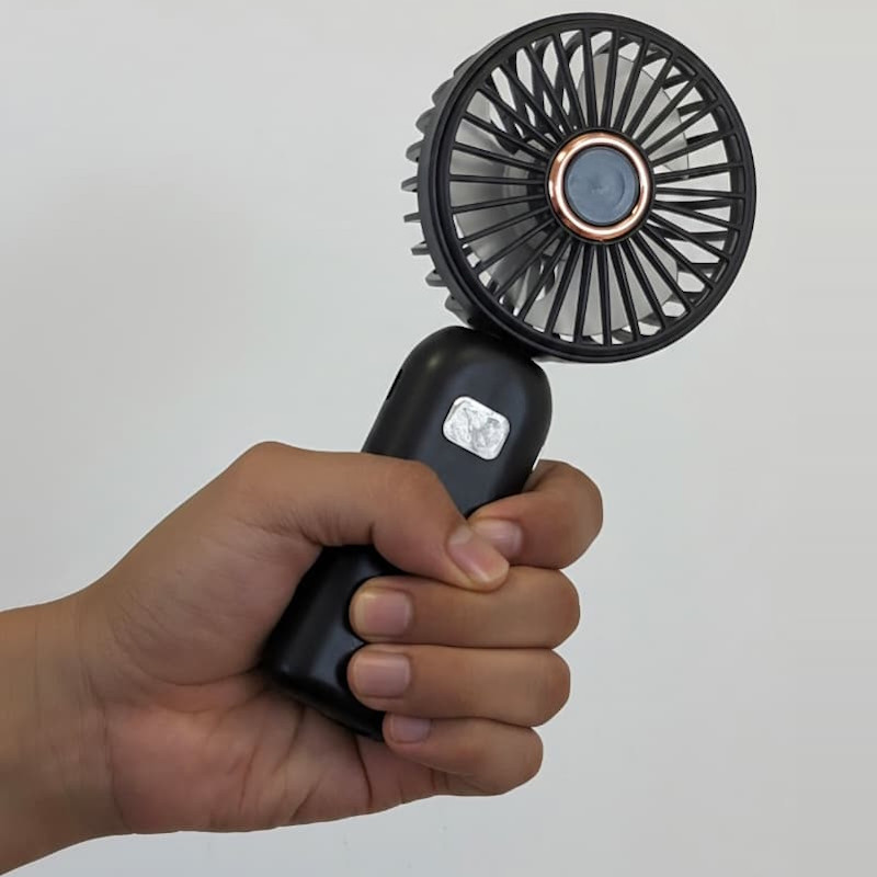 Mini Ventilateur Portable à Main Inclinable 90° Noir