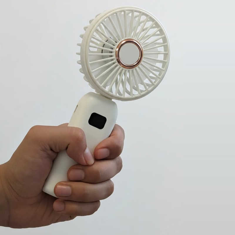 Mini Ventilateur Portable à Main Inclinable 90° Blanc