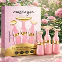 Appareil de massage facial vibrant à effet microcourant 3-en-1 (avec 3 embouts)