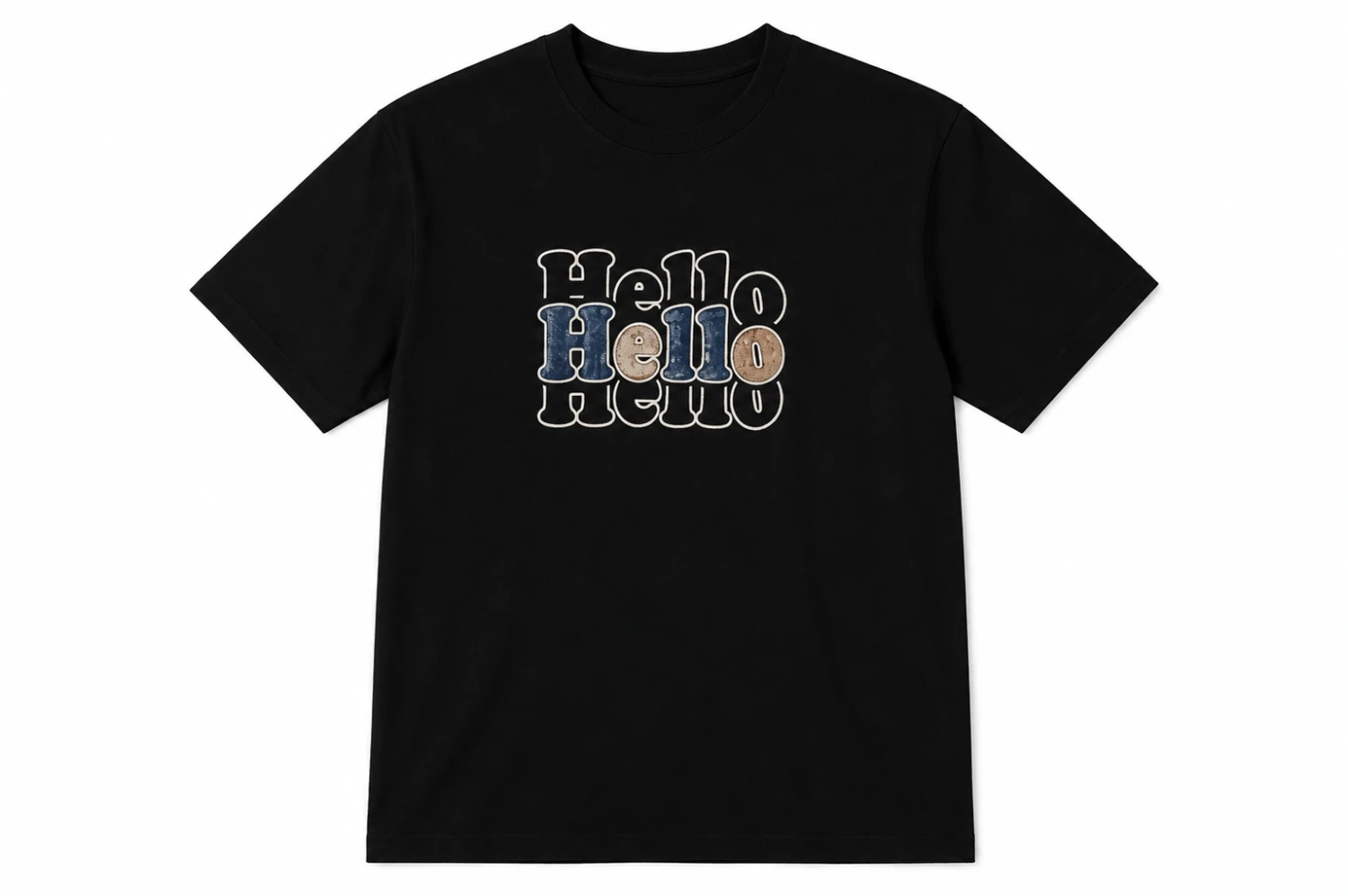 T-shirt Noir « HELLO » – Style Streetwear Typographique