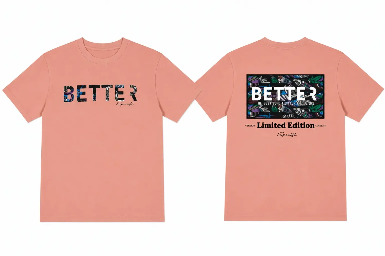 T-shirt Rose Saumon « BETTER » – Style Streetwear Graphique