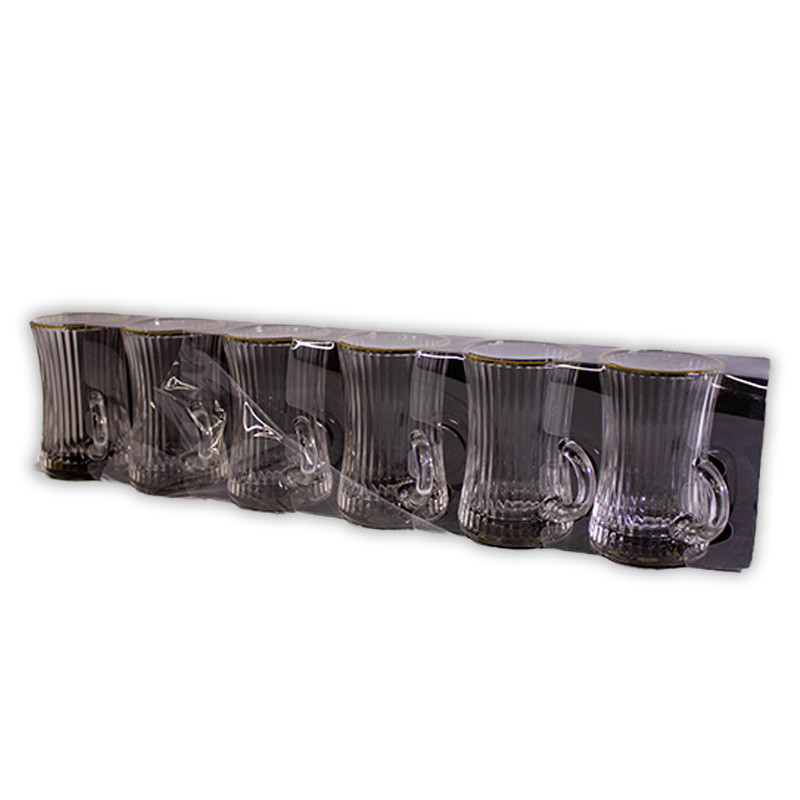 Pack de 6 Tasses de Thé Motif Doré