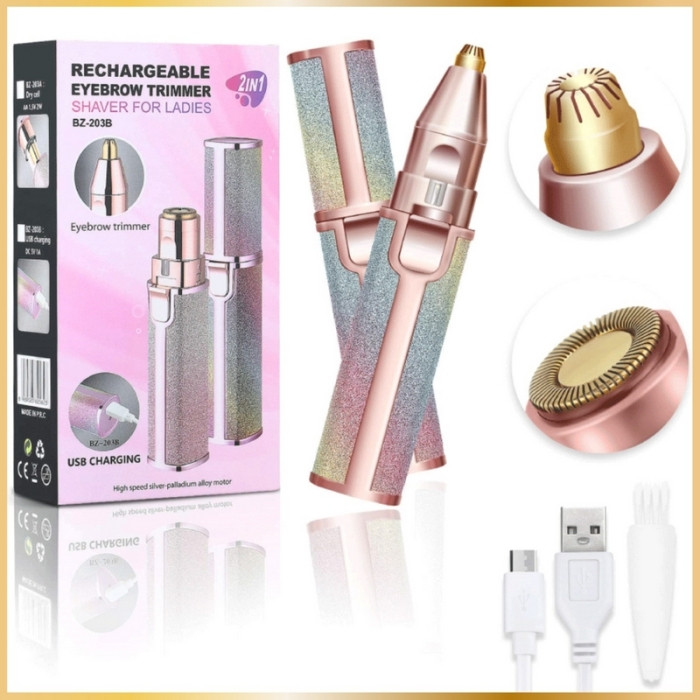 Épilateur Électrique Visage & Sourcils Rechargeable
