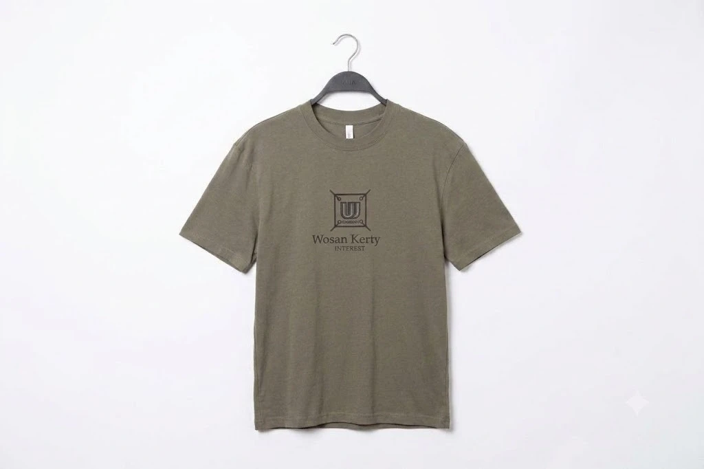 T-shirt Vert Kaki « WOSAN KERTY » – Style Streetwear Graphique