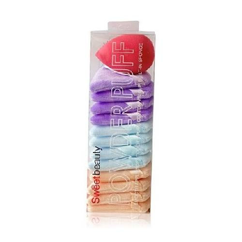 Kit maquillage 12 houppettes velours & 1 beauty blender