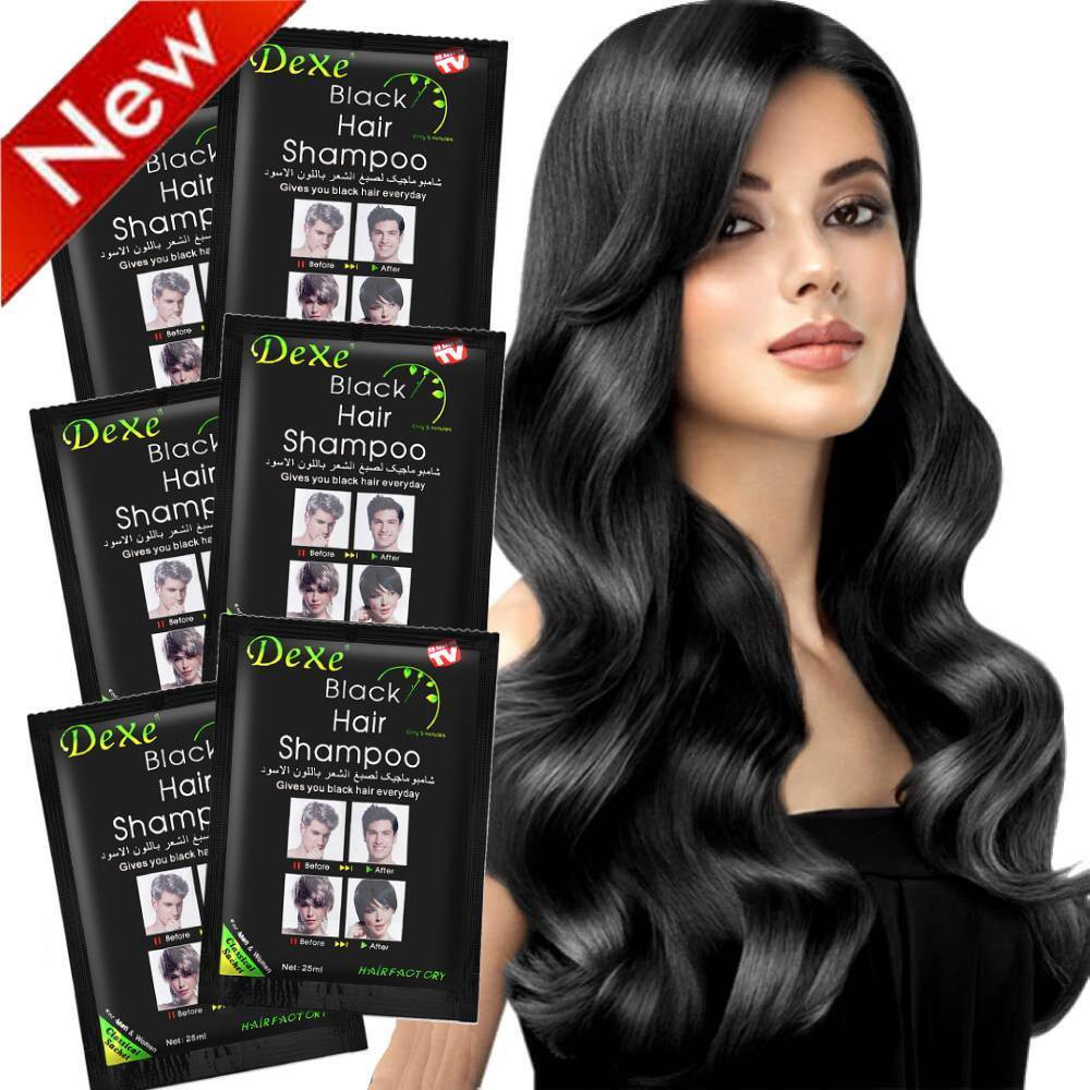 Pack 4 pièces Shampoings colorants- Unisexes pour cheveux noirs- 5ième Gratuite