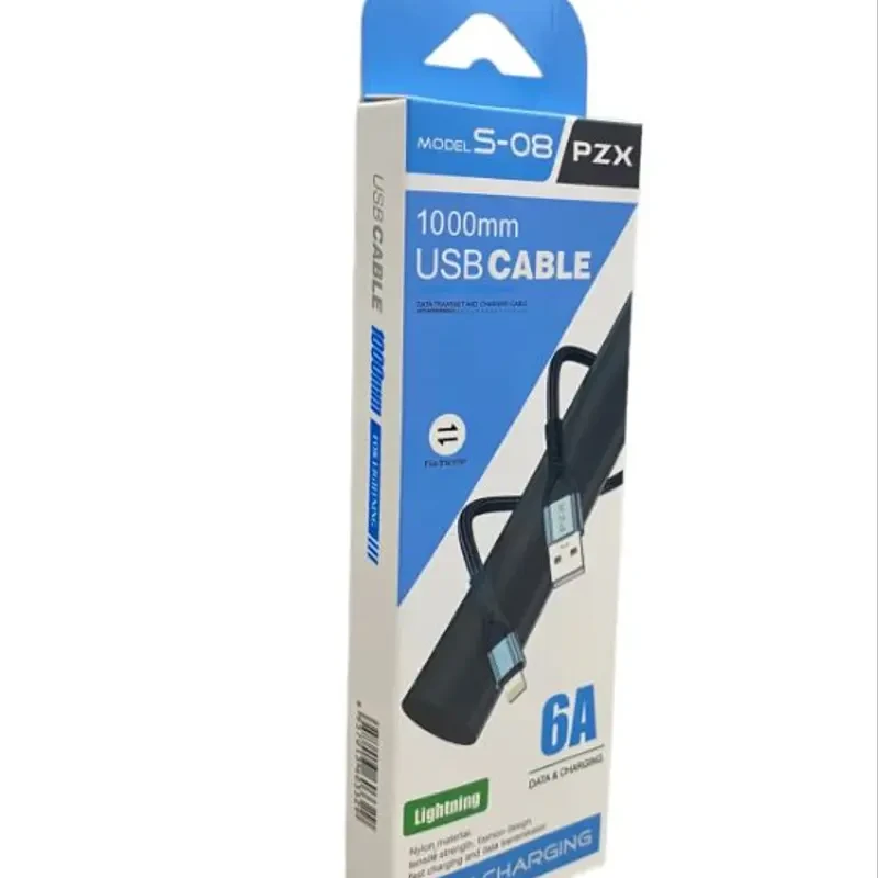 CABLE CHARGE tressé PZX S-08 6A IPHONE (lightning)