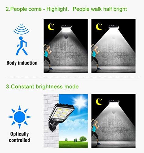 Lampe solaire d’extérieur COB/LED – étanche, avec capteur de mouvement – Télécommande
