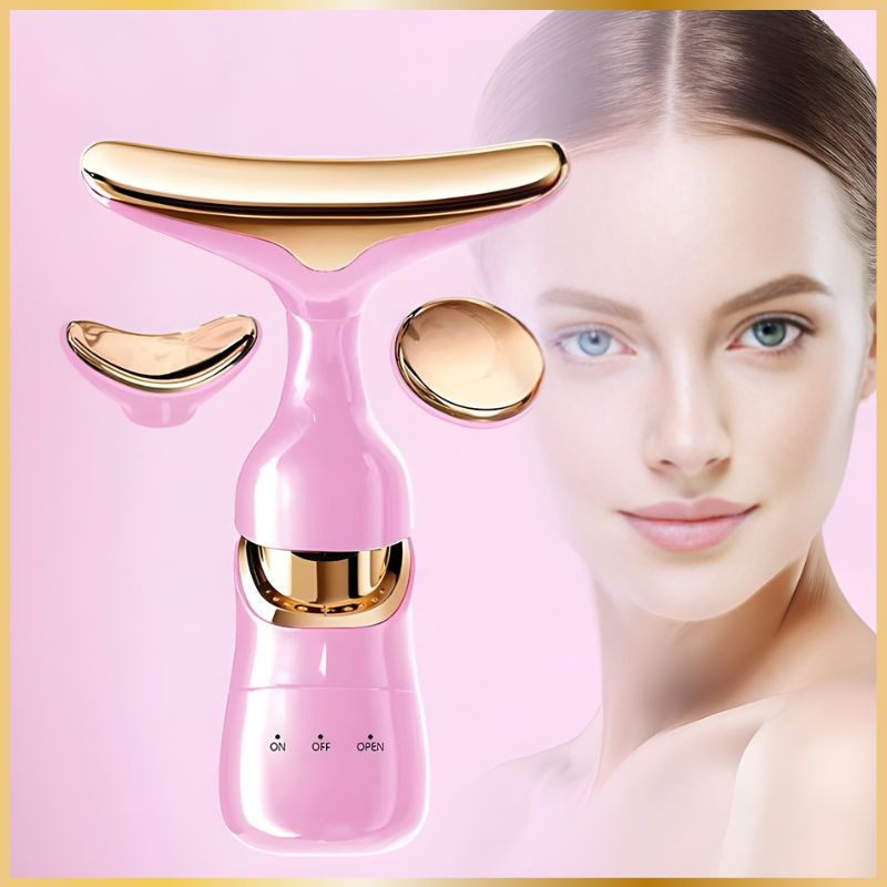Appareil de Massage Visage & Cou 4D – Raffermissant - Rose