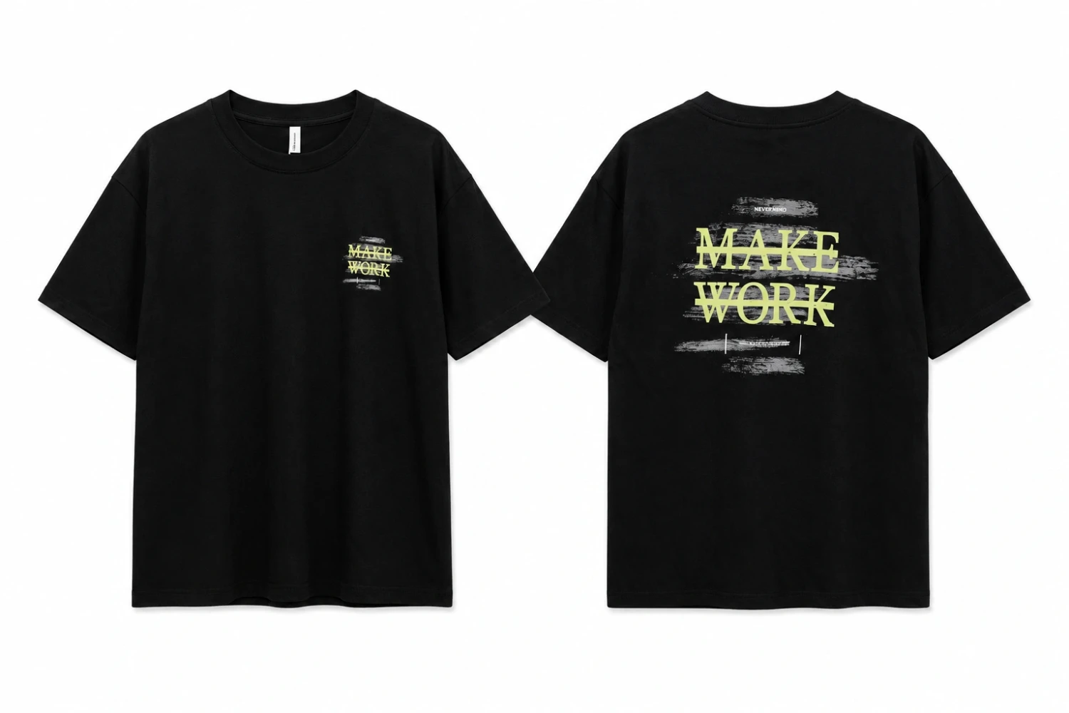 T-shirt Noir « MAKE WORK » – Style Streetwear Graphique