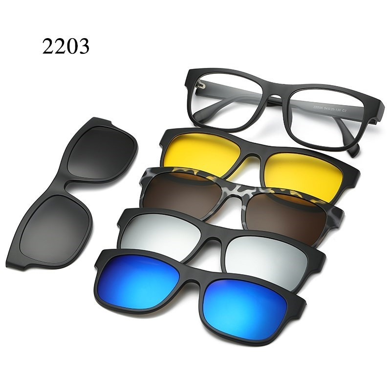 Lunettes 6 En 1 – Monture et 5 Appliques Polarisées Réf 2203A