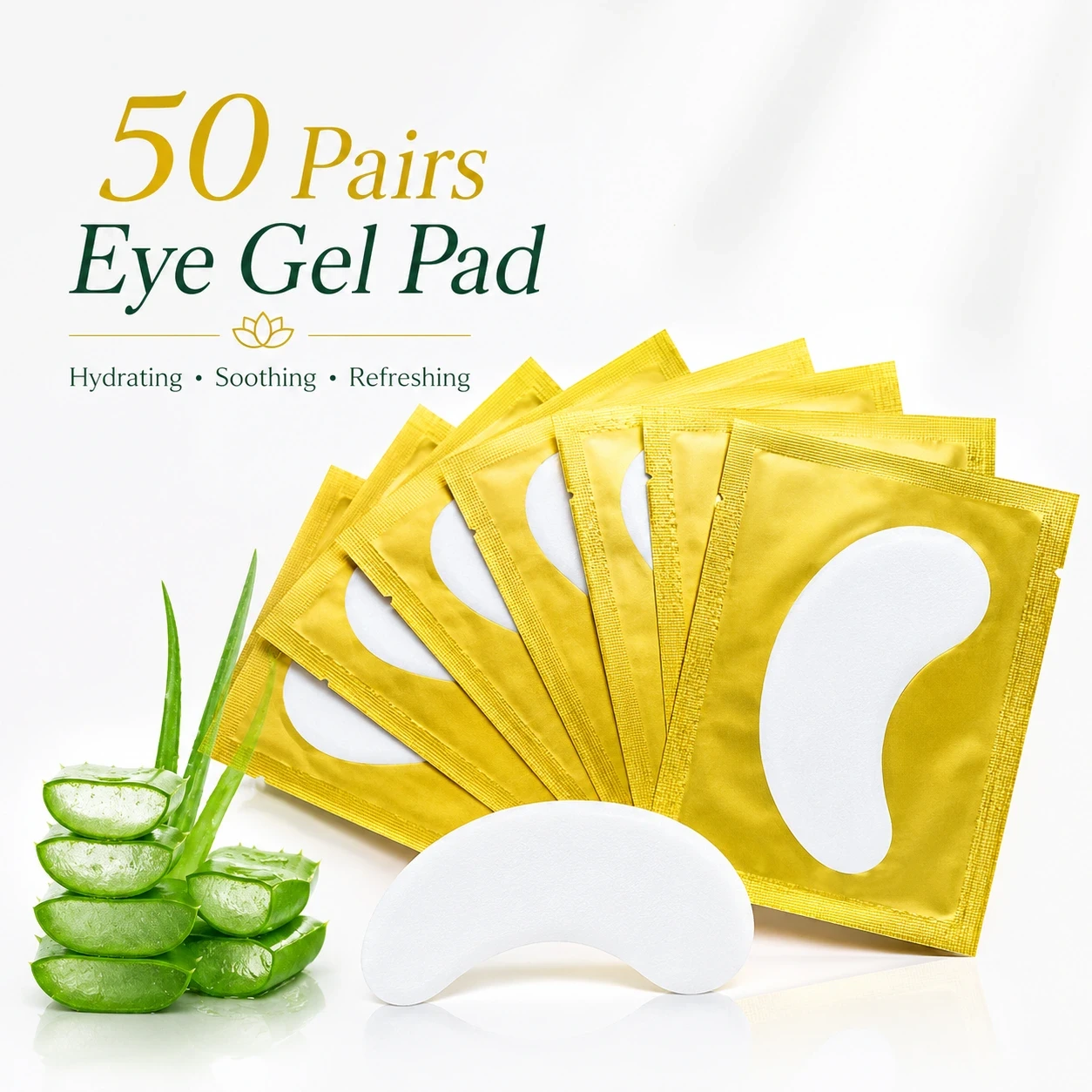 50 paires de patchs gel pour yeux – Hydratation intense