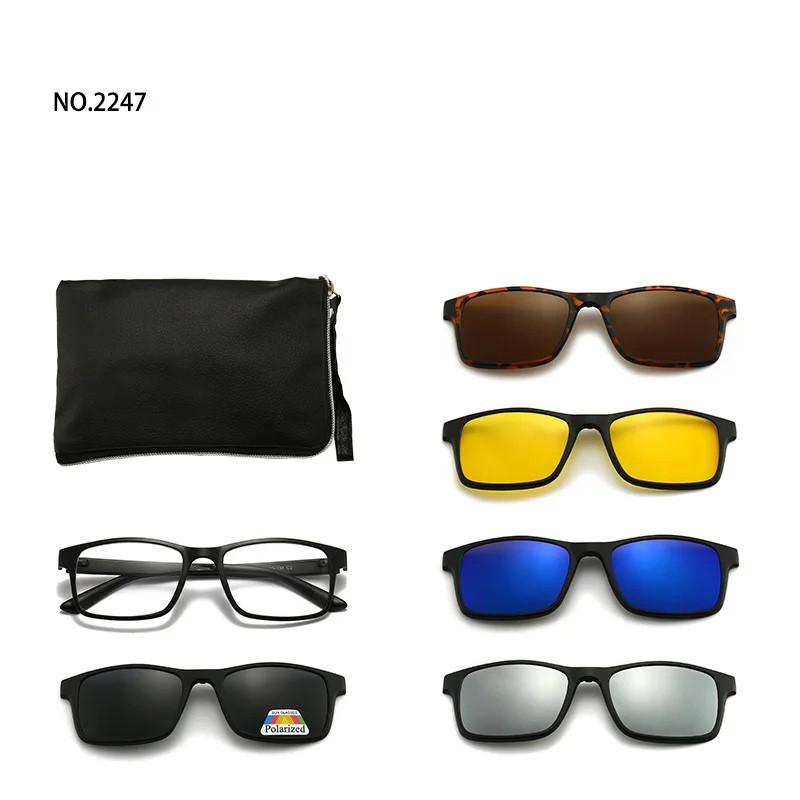 Lunettes 6 En 1 – Monture et 5 Appliques Polarisées Réf 2247A