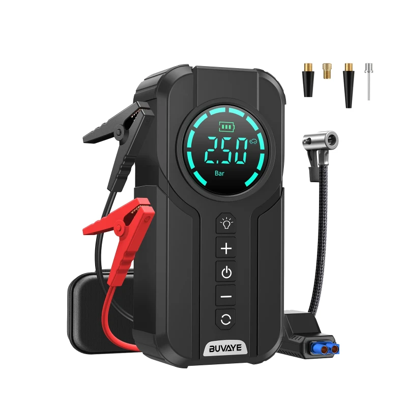 Compresseur d’air multifonction pour voiture, démarreur de batterie portable