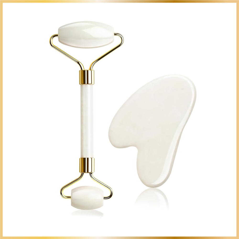 Rouleau de Massage Visage Lifting Genuine Blanc Quartz