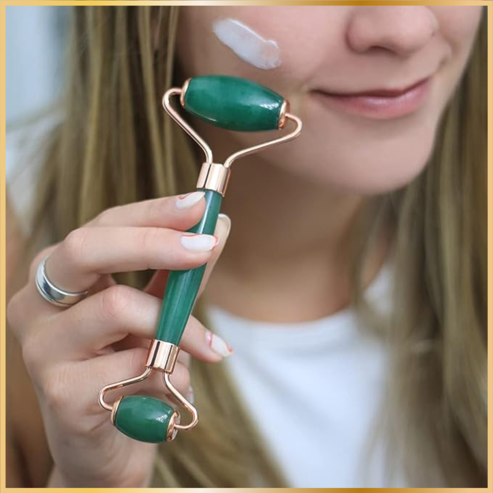 Rouleau de Massage Visage Lifting Genuine Vert Quartz