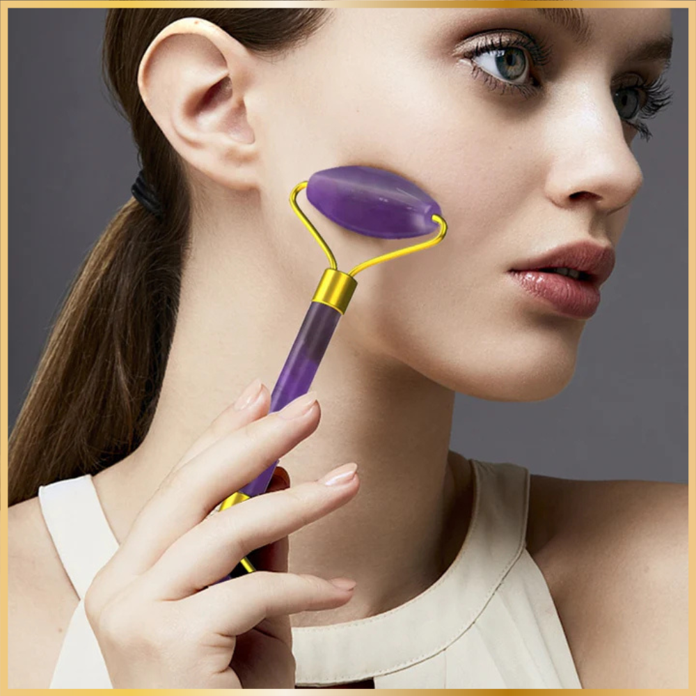 Rouleau de Massage Visage Lifting Genuine Violet Quartz