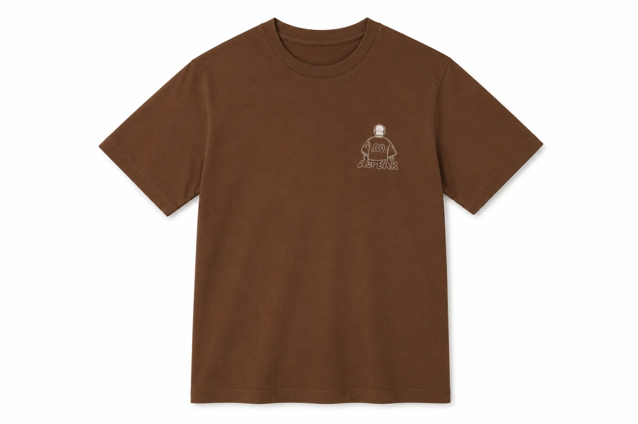 T-shirt Marron « GO APPEAR » – Style Streetwear Minimaliste