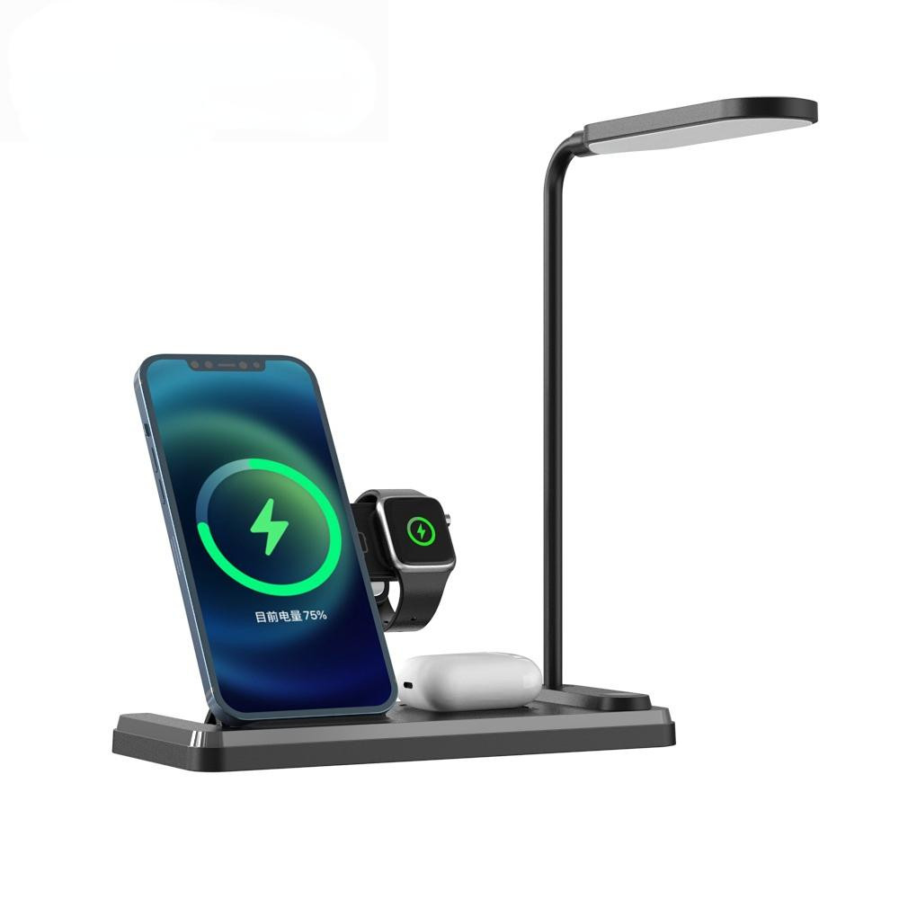 Station de Charge Sans Fil 4-en-1 15W avec Lampe LED Pliable