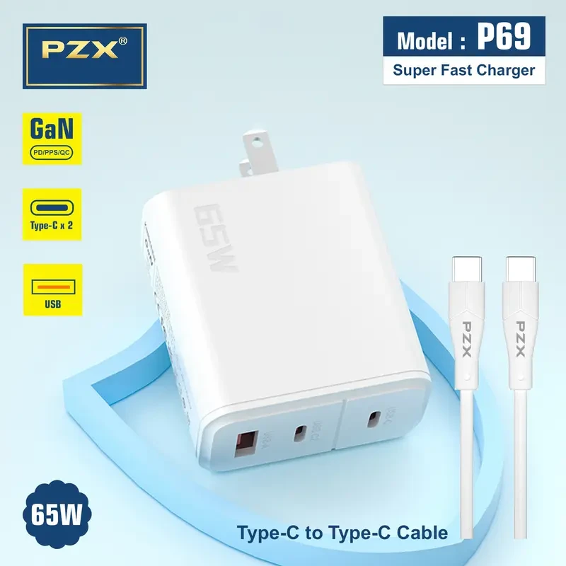 CHARGEUR PZX P69E GaN 2 65W