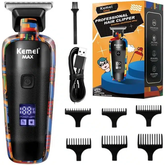 Tondeuse à barbe professionnelle pour hommes, rasoir électrique pour coupe de cheveux