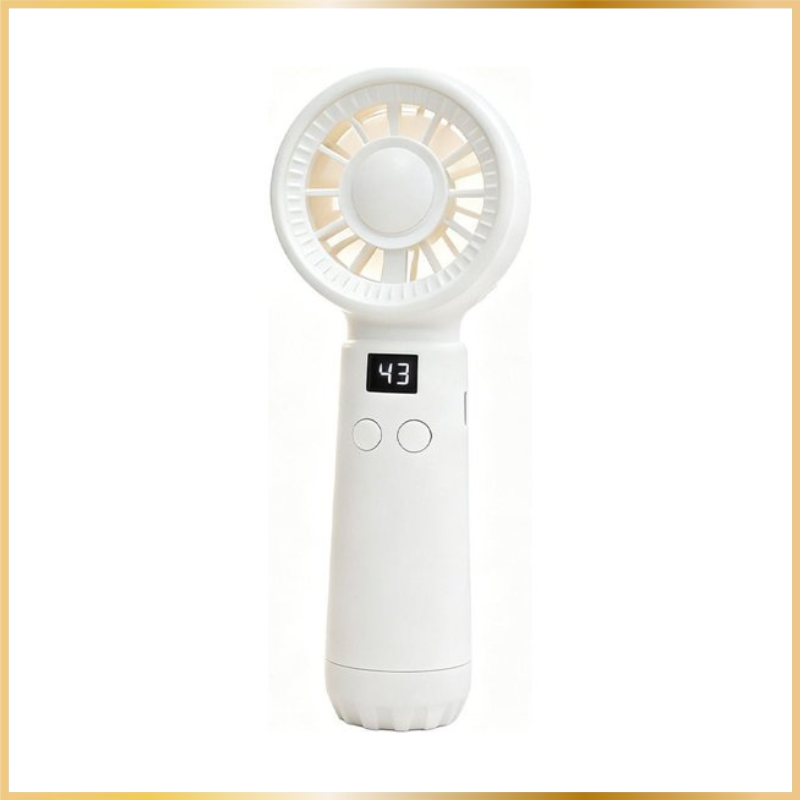Mini Ventilateur 3000mAh avec Écran LED – 120 Vitesses - Blanc